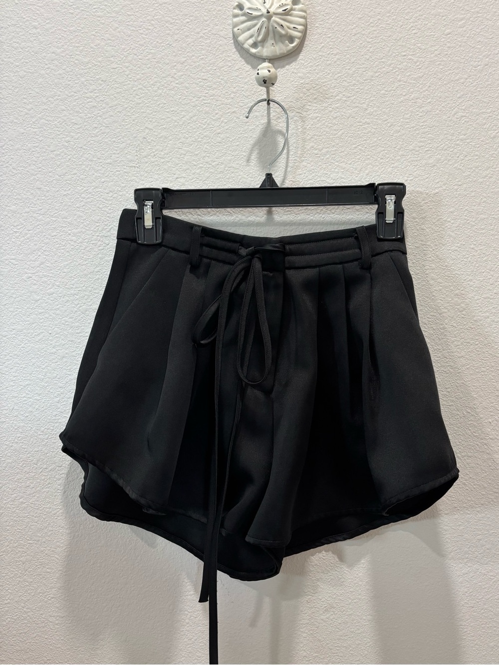 Nasty Gal Black High-Waist Tie-Front Shorts